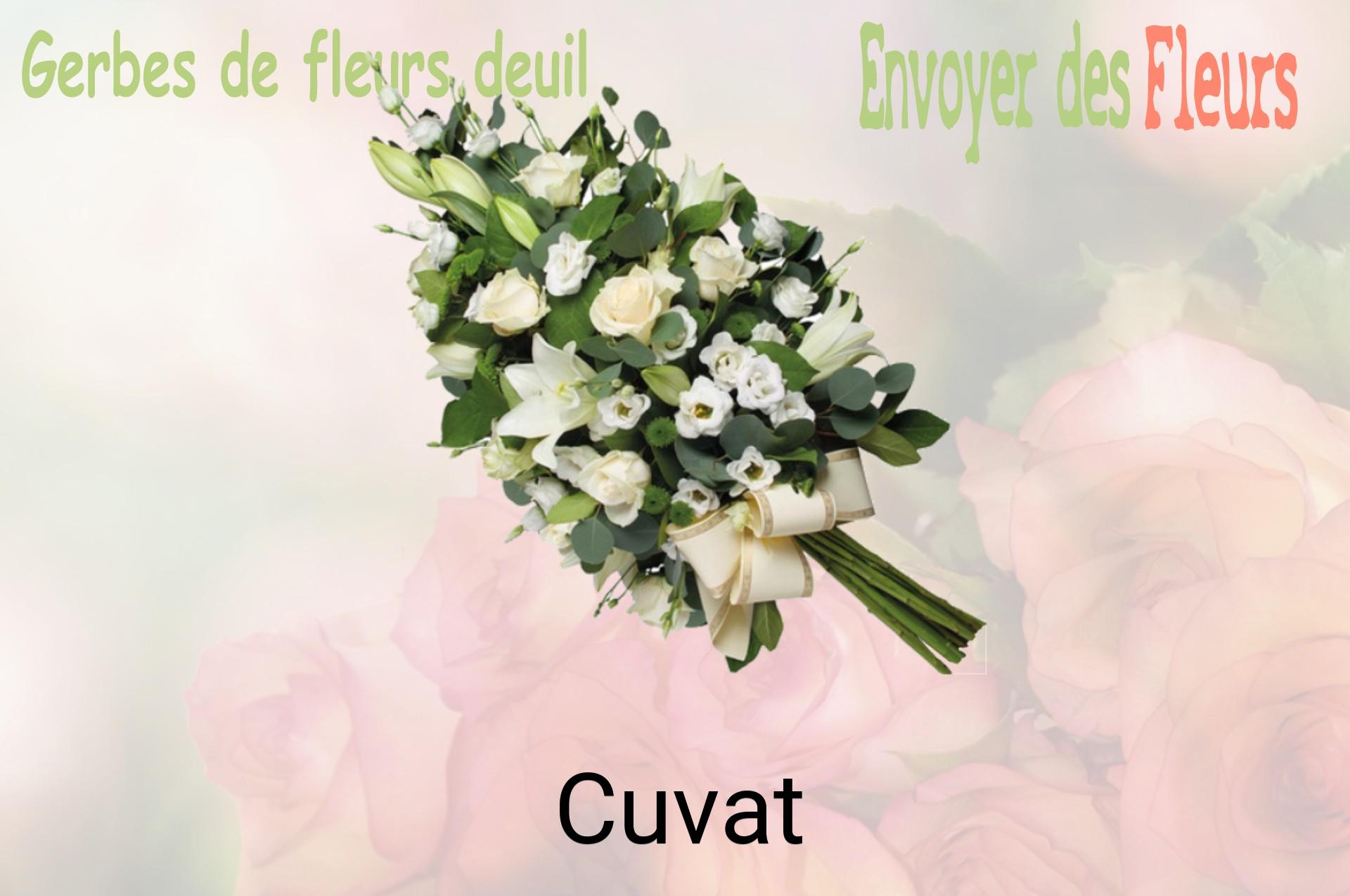 Gerbe de fleurs de deuil livrée à Cuvat